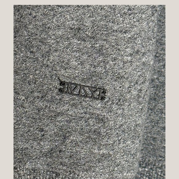 Women's Marc NY Performance Gray Gold Stripe Cowl Neck Sweatshirt, XL - Picture 3 of 7